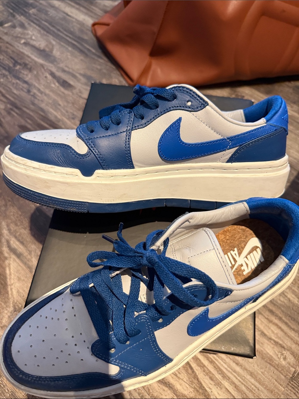 Jordan Men's Low-Top Sneakers in Blue and White - Picture 6 of 7